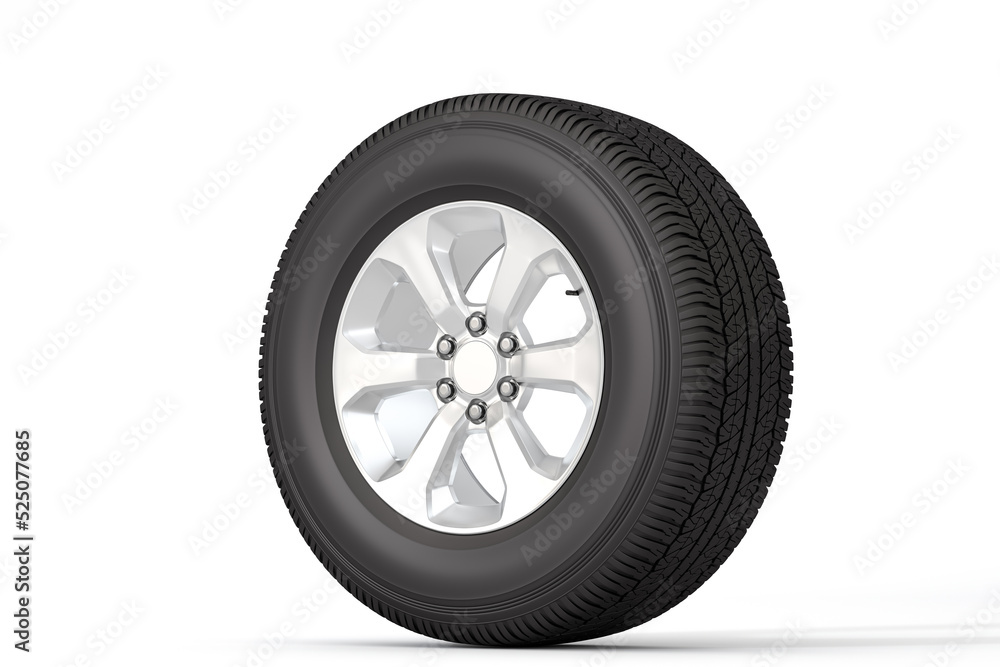 car tire Isolated on white background. 3d illustration
