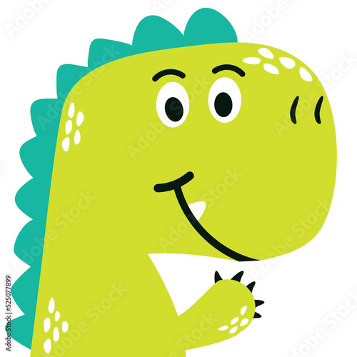 Cute Head dinosaur tyrannosaurus  design cartoon