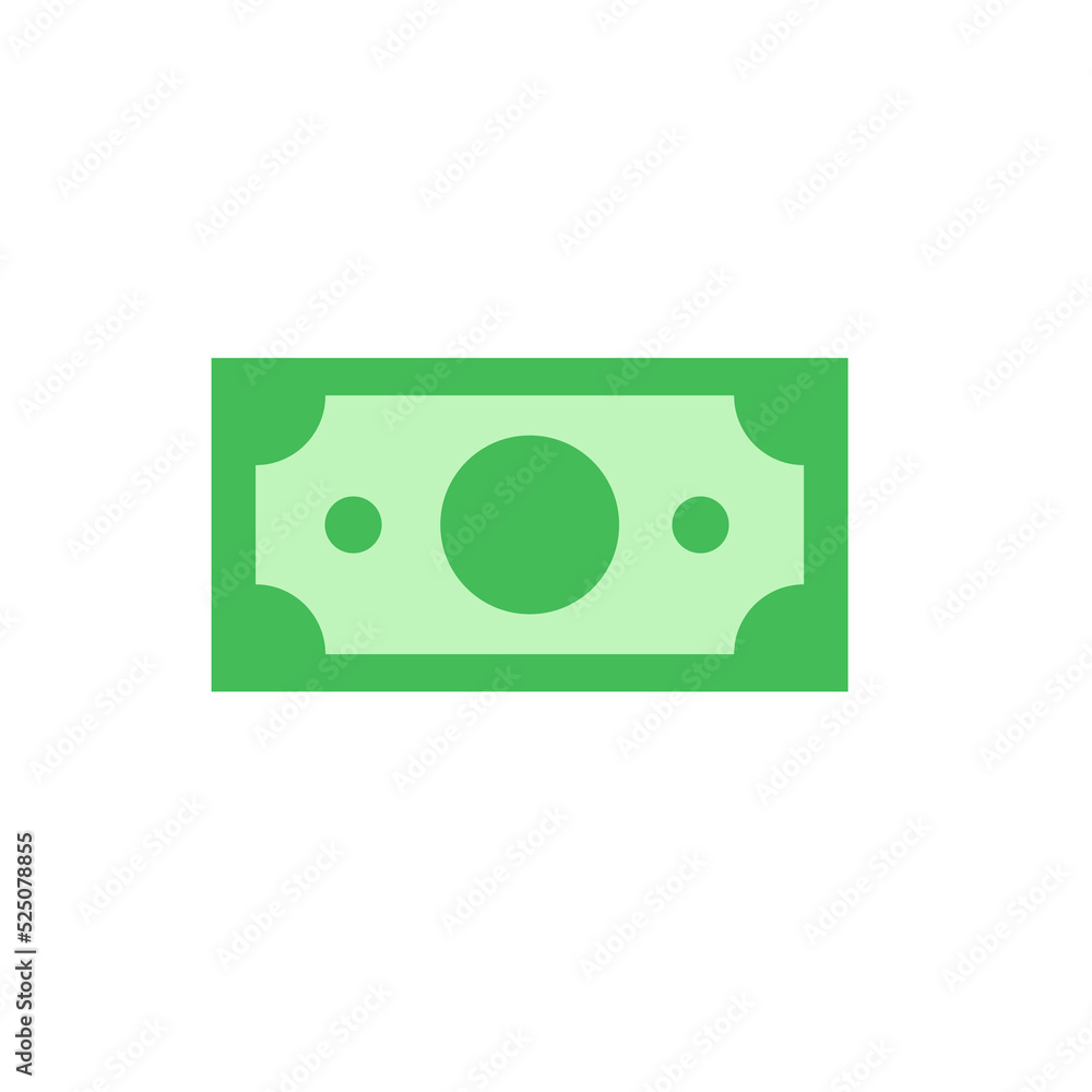 Money icon. Green dollar bills that are very valuable. The concept of a millionaire Spending money Money icon. Green dollar bills that are very valuable. The concept of a millionaire Spending money