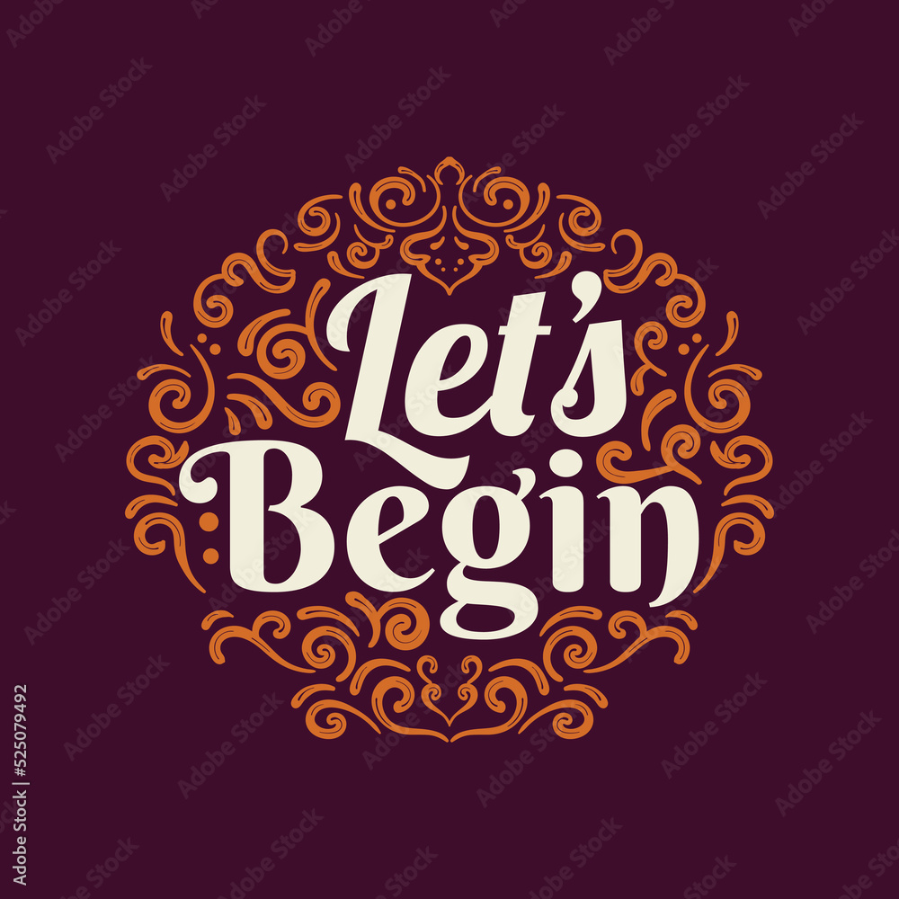 Obraz premium Let's begin hand Lettering