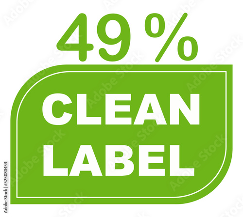 49% pure percentage label