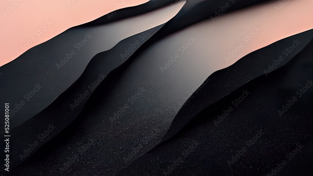 Minimal black wallpaper with pastel color. Dark, clean, modern shapes