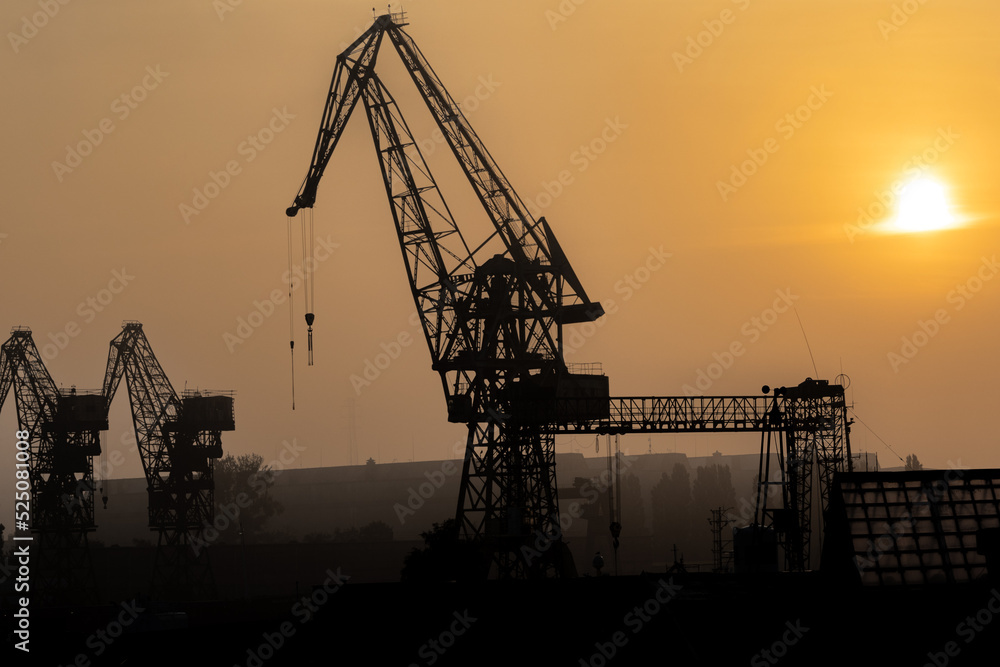 Shipyard crane in Gdansk city