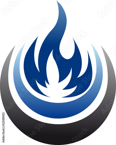 Blue fire, natural gas logo