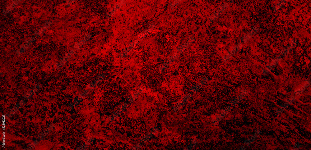 Empty concrete dark wall texture. Red grunge abstract texture. Scary background. Scary red and black. Horror. Mystery.