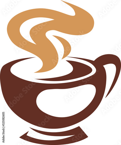 Cup of hot tea or coffee isolated