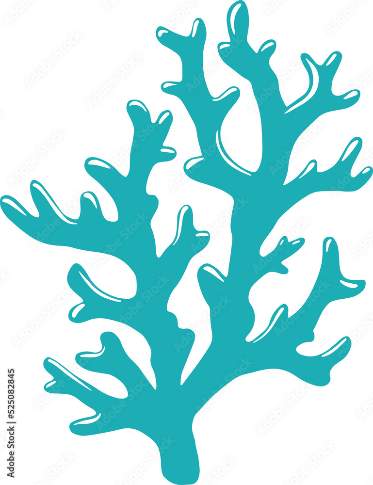 Obraz premium Leather coral grown at sea bottom isolated branch