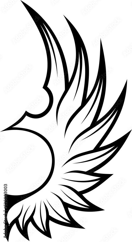 Naklejka premium Falcon or eagle wing, symbol of freedom