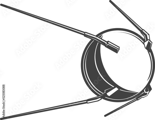 USSR satellite isolated first sputnik vector icon