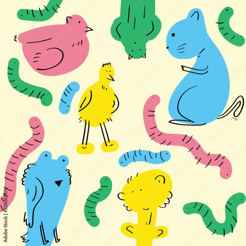 animals in doodles art vector
