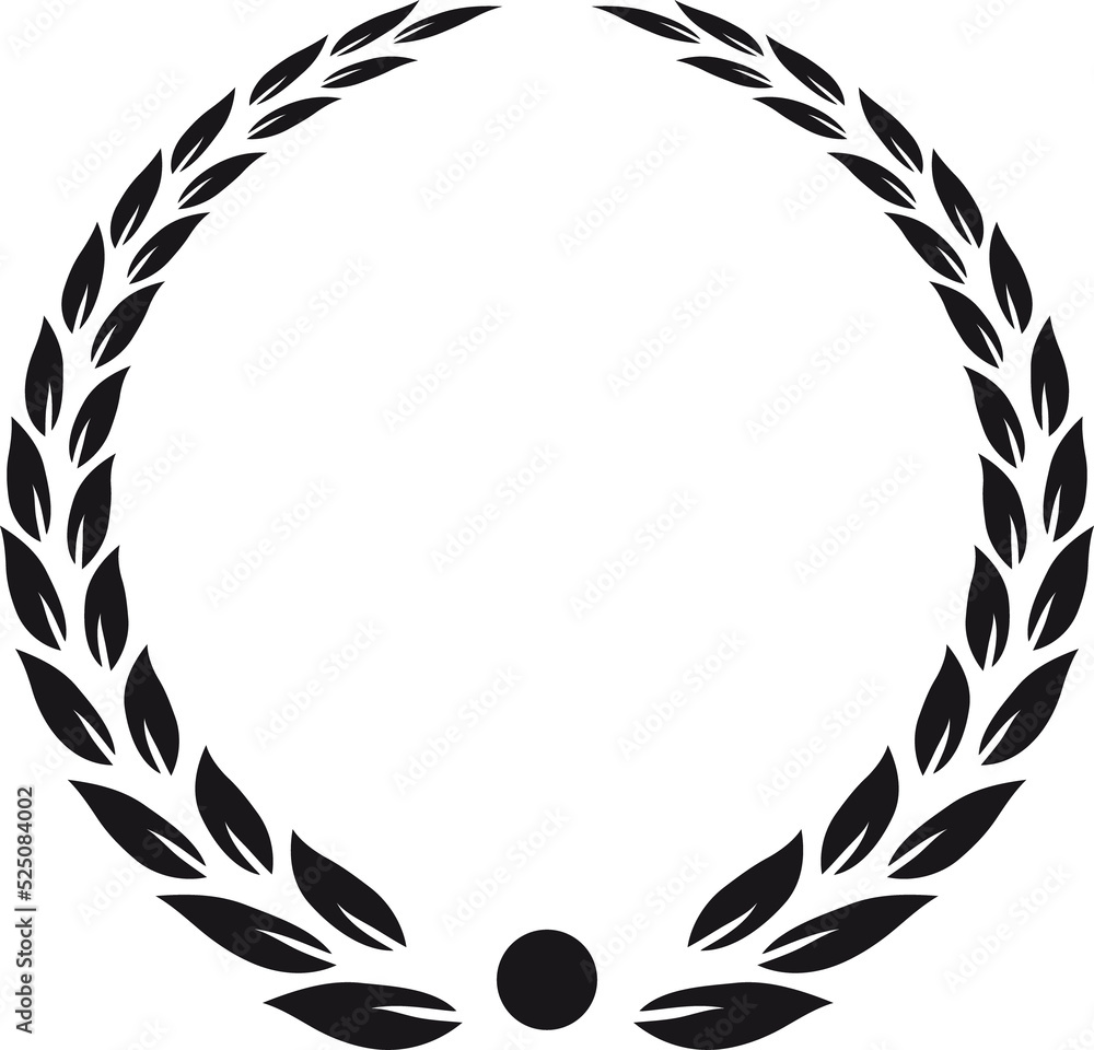 Victory symbol, isolated laurel wreath