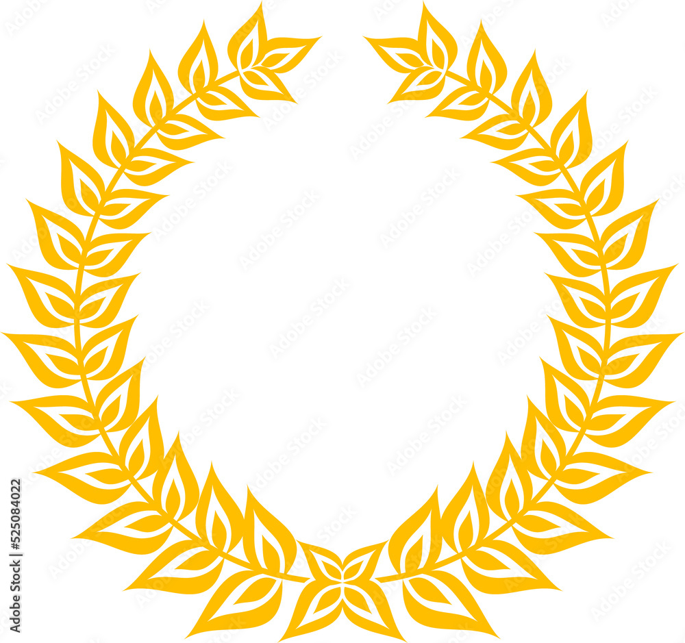 Golden laurel wreath heraldic emblem Golden laurel wreath heraldic emblem