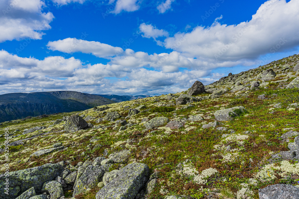 Mountains Apatite. Ski resort- Arctic region of Russia is a popular hiking trail Mountains Apatite. Ski resort- Arctic region of Russia is a popular hiking trail