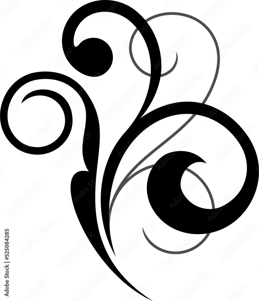 Fototapeta premium Flourish embellishment vector floral element