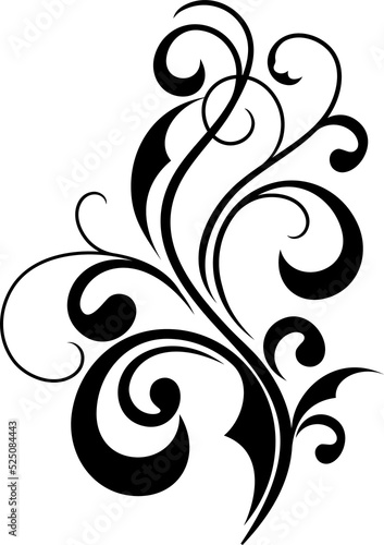 Flourish embellishment vector floral element