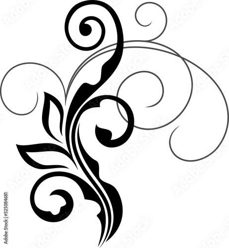 Flourish embellishment vector floral element