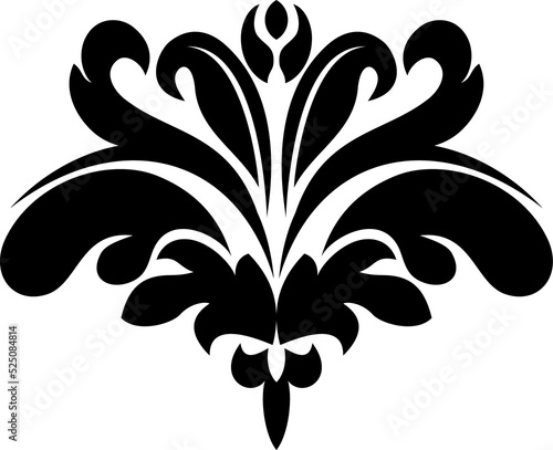Floral mandala or tattoo, French crest