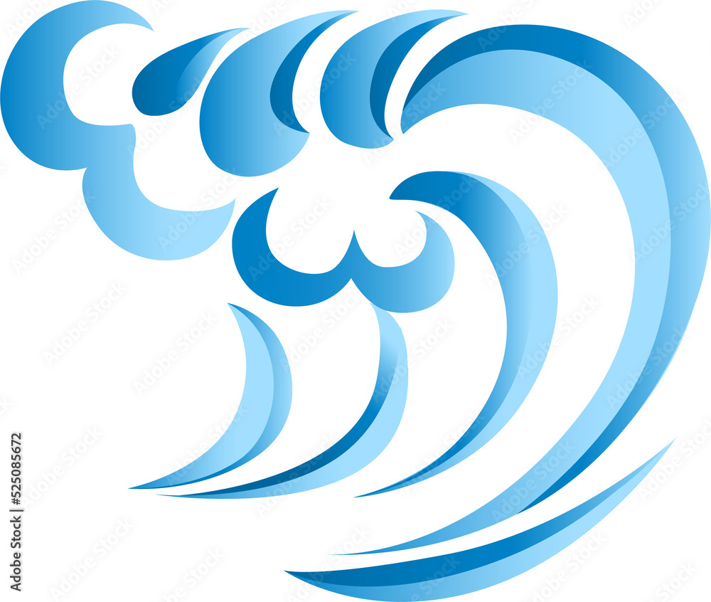 Navy blue ocean wave vector illustration Stock Illustration | Adobe Stock