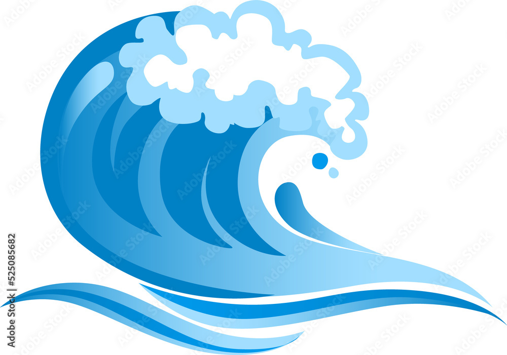 Obraz premium Navy blue ocean wave vector illustration