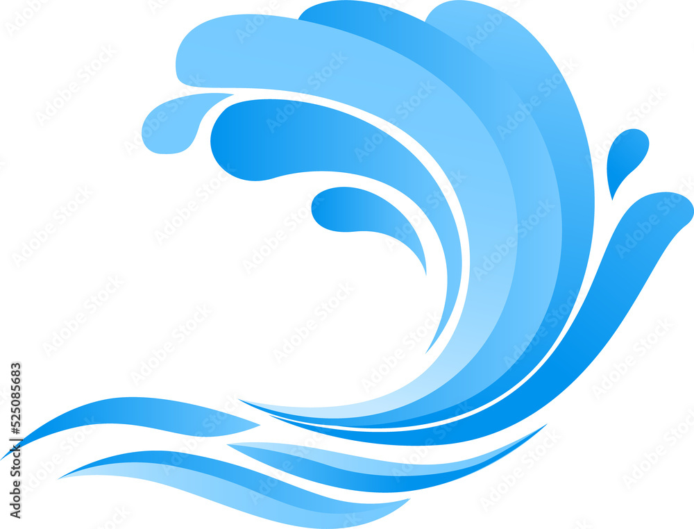 Navy blue ocean wave vector illustration Stock Illustration | Adobe Stock