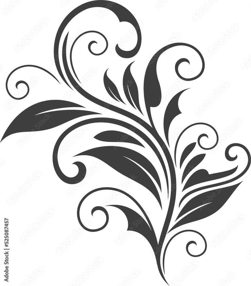 Obraz premium Branch with leaves isolated floral ornament