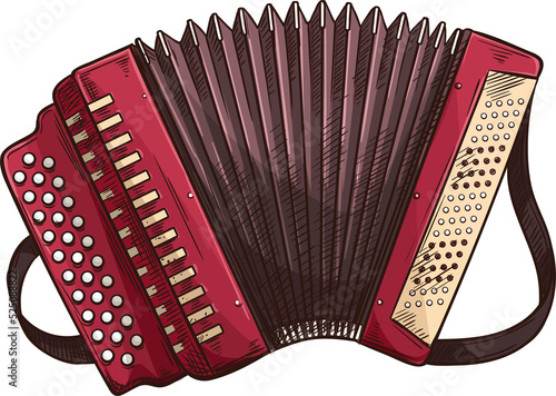 Retro musical instrument button accordion photo