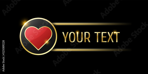 Hearts sign on round button. User interface ui ux element for mobile app or website. Casino or poker themed navigation bar on black background.