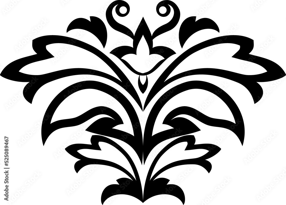 Floral scroll vector silhouette illustration Floral scroll vector silhouette illustration