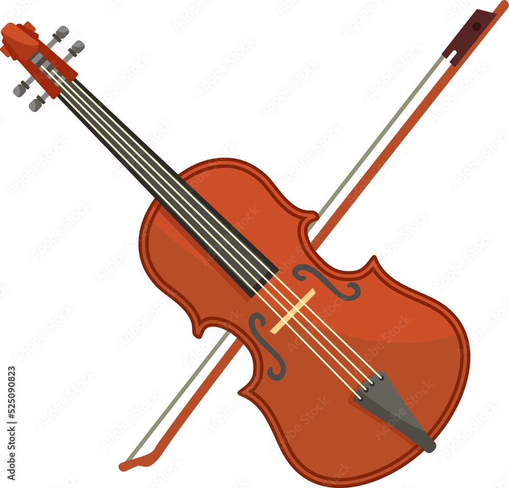 Fototapeta premium Violin fiddle with bow isolated classical viola