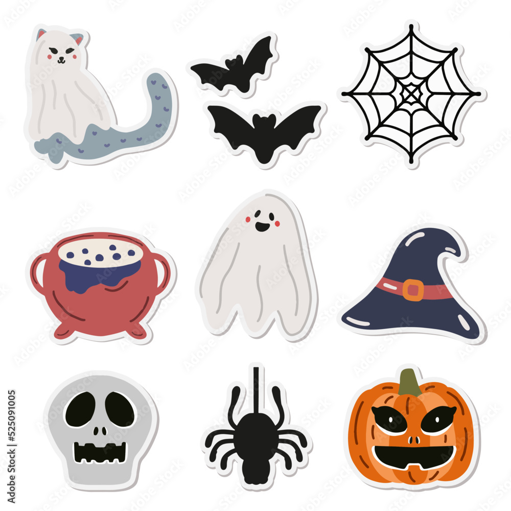 Pack of halloween stickers. clipart scrapbook Pack of halloween stickers. clipart scrapbook