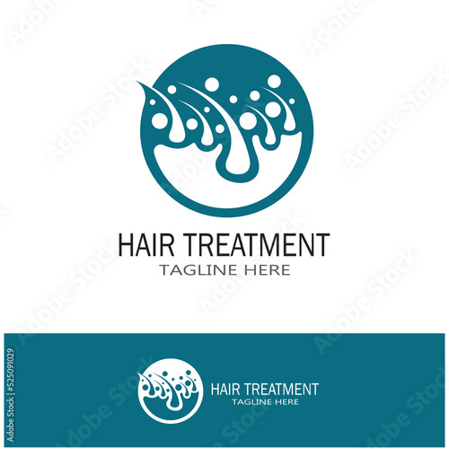Hair treatment logo hair transplantation logo vector image design illustration