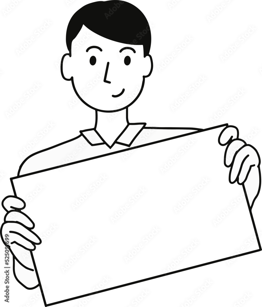 person holding blank sign,Man shows a contract with. man holding showing displaying white blank board banner poster and pointing index finger towards that. Concept illustration in vector cartoon style person holding blank sign,Man shows a contract with. man holding showing displaying white blank board banner poster and pointing index finger towards that. Concept illustration in vector cartoon style
