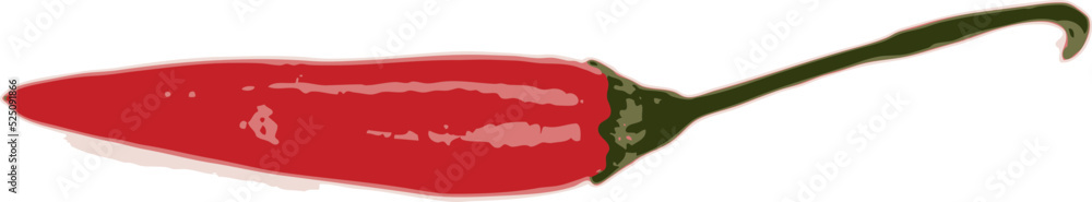 one chili pepper on a white background. vector art. one chili pepper on a white background. vector art.