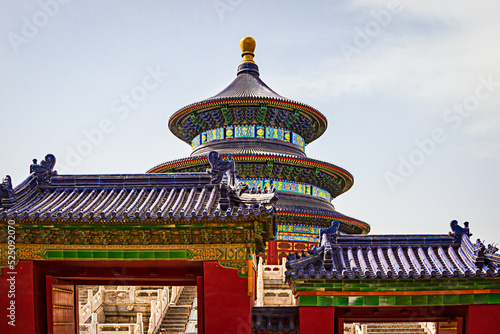 Gate to the Hall of Prayer for Good Harvest, Temple of Heaven, Bejing, China.