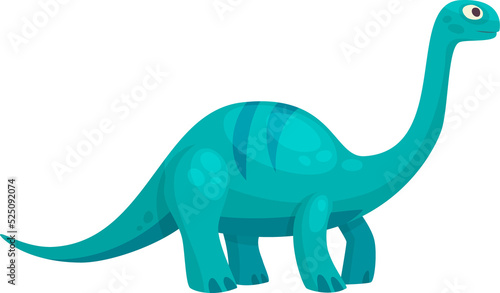 Blue dinosaur isolated childish brontosaurus dino © Vector Tradition