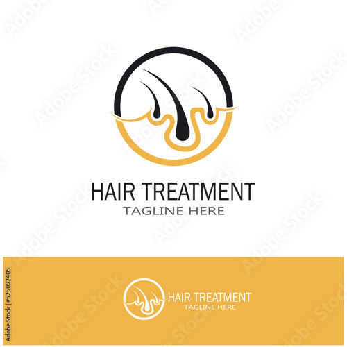 Hair treatment logo hair transplantation logo vector image design illustration