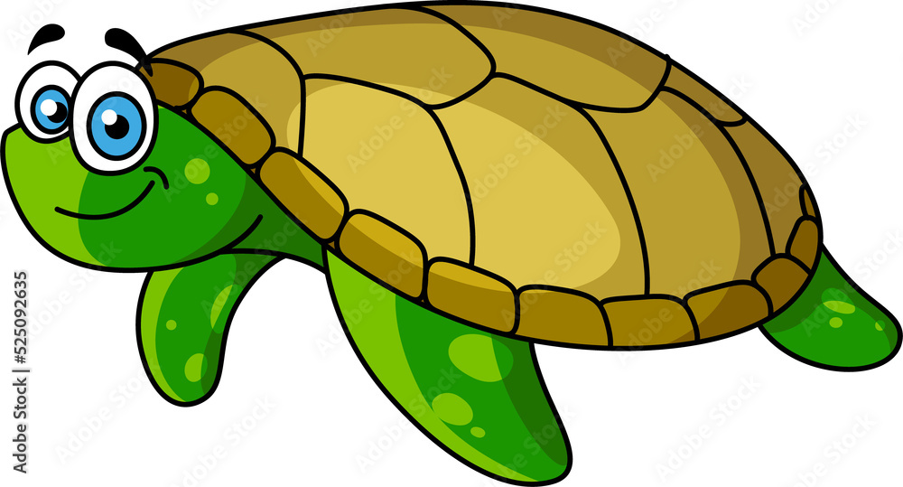 Obraz premium Turtle tortoise in cartoon style isolated animal