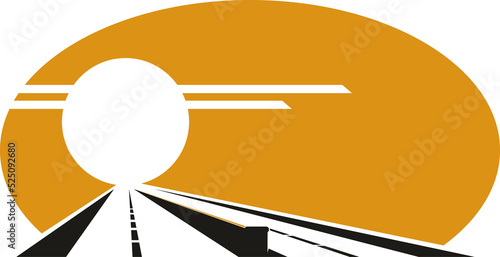 Fotografie Long road sign isolated traffic symbol.