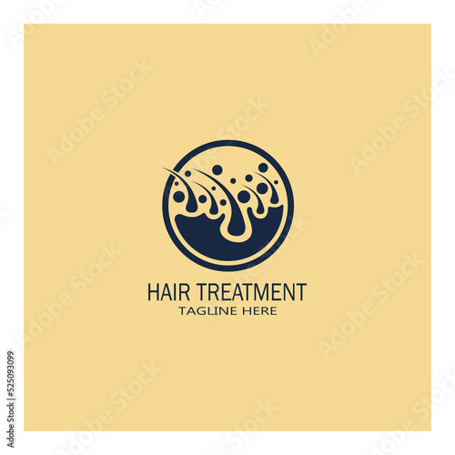 Hair treatment logo hair transplantation logo vector image design illustration