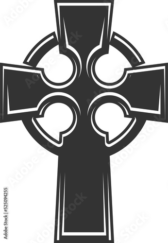 Celtic cross with circle isolated religion symbol