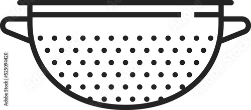 Colander line icon, kitchen cooking utensils photo