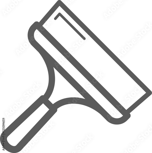 Wide spatula isolated putty knife outline icon photo