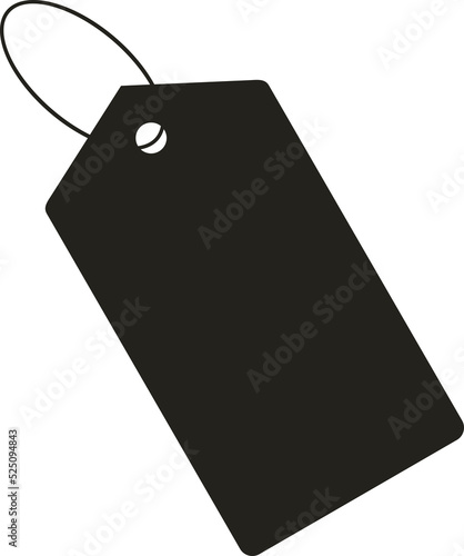 Discount offer sale price tag vector icon, flat cartoon off colored red label on rope, permit symbol, special offer permit sale tab isolated sticker