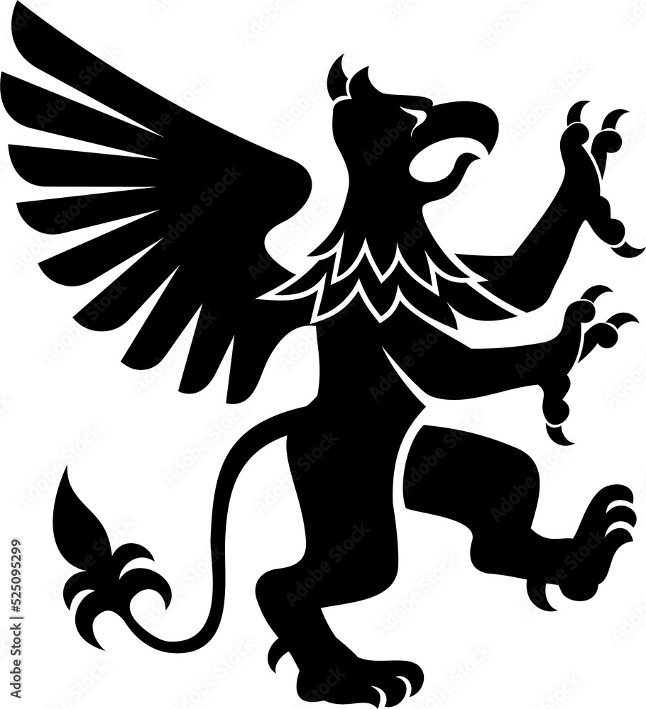 Heraldry griffin isolated mythical creature Heraldry griffin isolated mythical creature