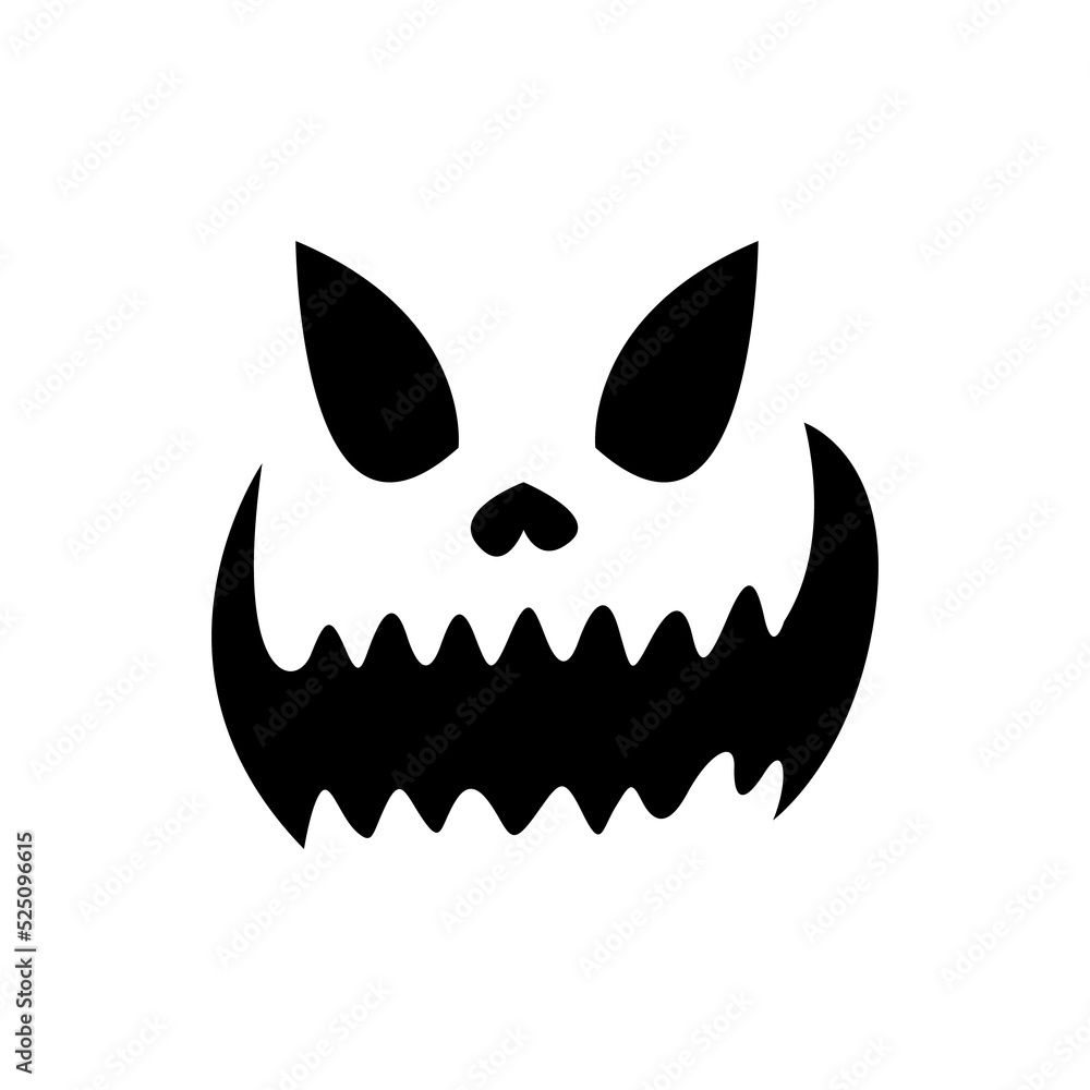 Fototapeta premium Scary ghost face For carving pumpkins Horror on halloween.