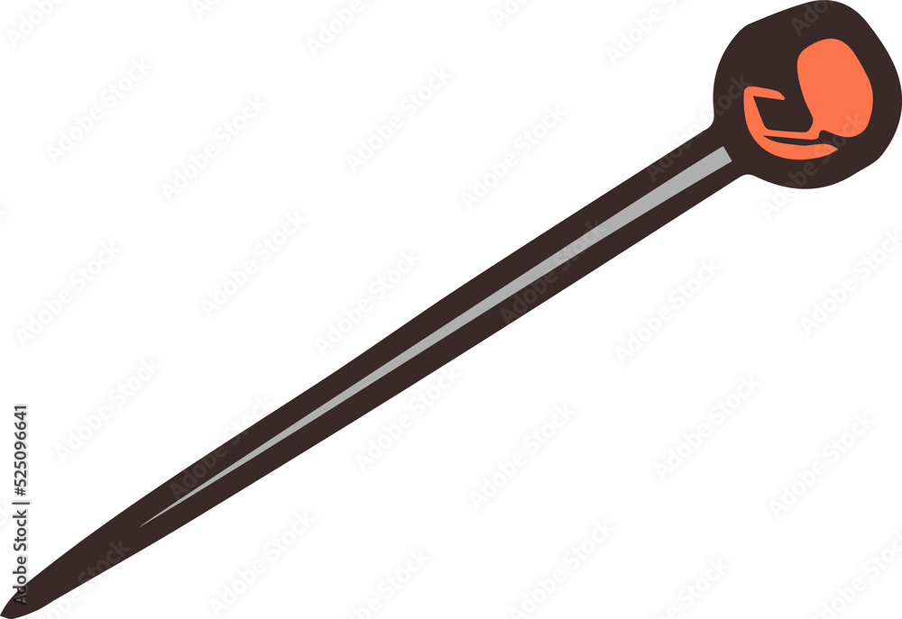Tailor sewing pin sketch, dressmaking item Tailor sewing pin sketch, dressmaking item