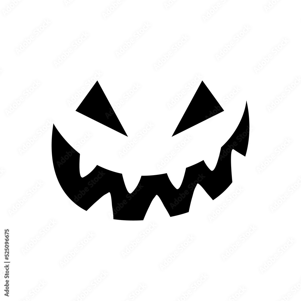 Scary ghost face For carving pumpkins Horror on halloween.