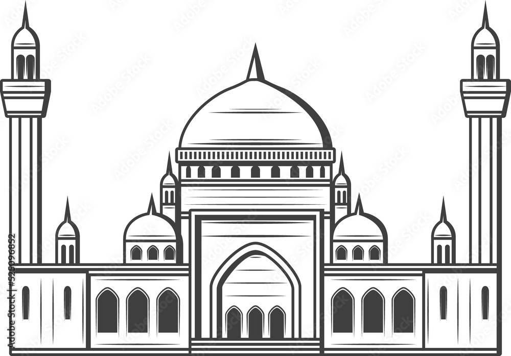 Muslim mosque, Islam religion architecture