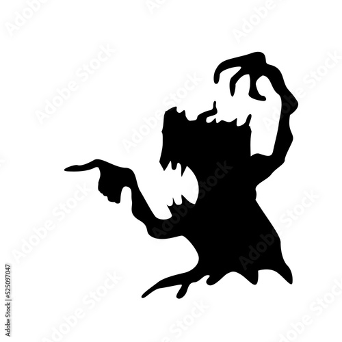 Картината върху платно Devil tree silhouette with dry branches and vultures Come out to haunt on Halloween night