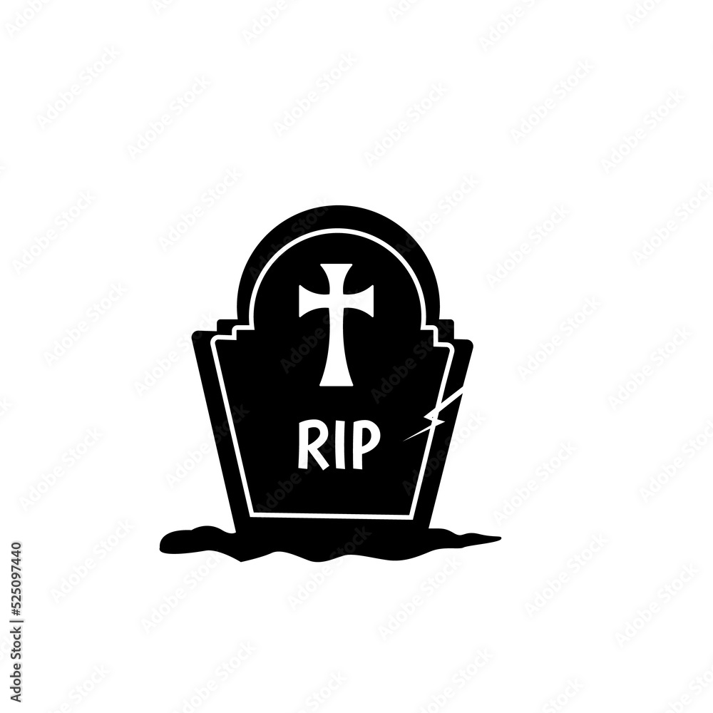 Dead man gravestone silhouette with cross Ghosts coming out of the graves on Halloween Dead man gravestone silhouette with cross Ghosts coming out of the graves on Halloween